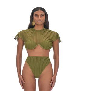ANDREA IYAMAH GREEN HIGH RISE BIKINI
